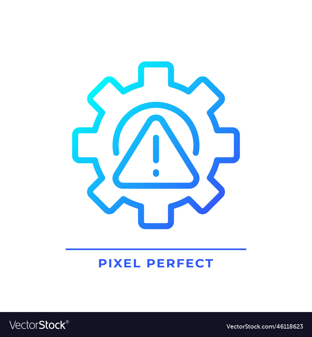 Setup error pixel perfect gradient linear icon vector image Setup error pixel perfect gradient linear icon