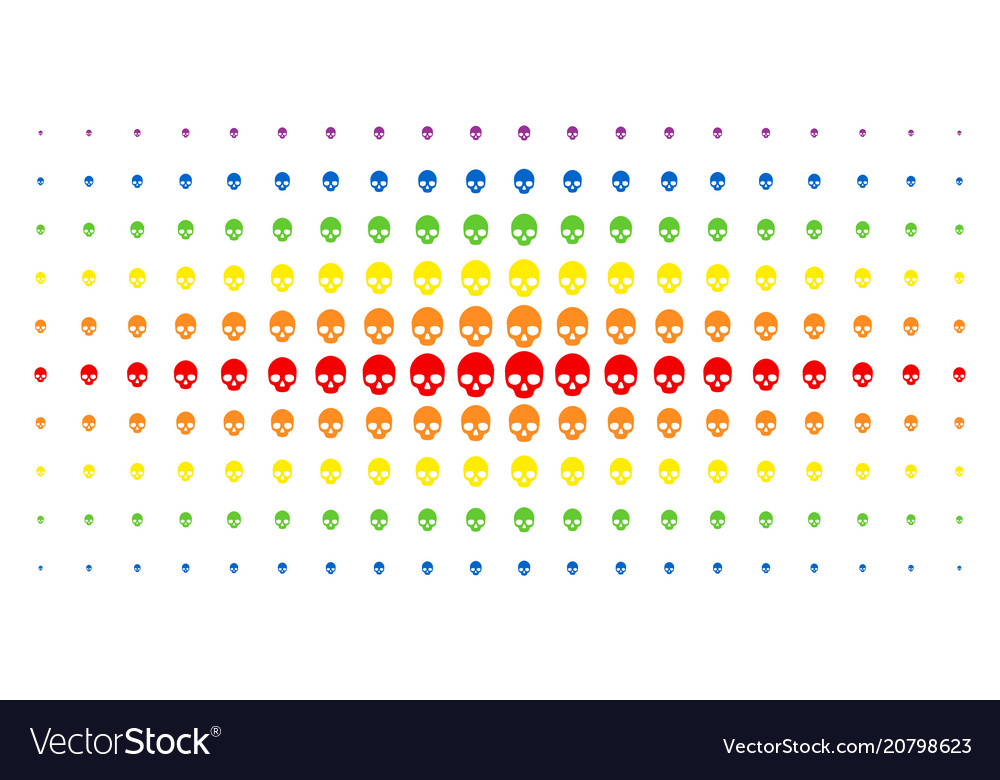 Skull spectrum halftone pattern vector image Skull spectrum halftone pattern