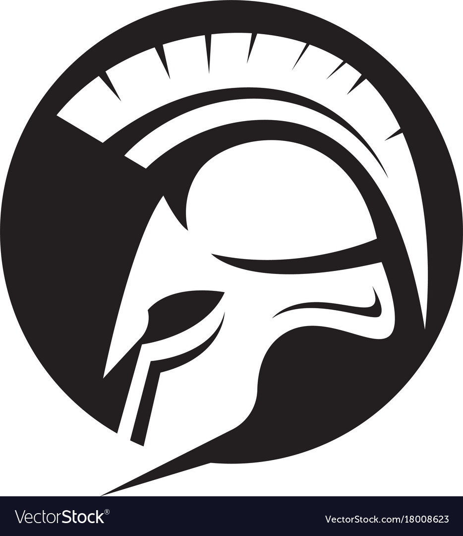 Spartan helmet logo template Royalty Free Vector Image