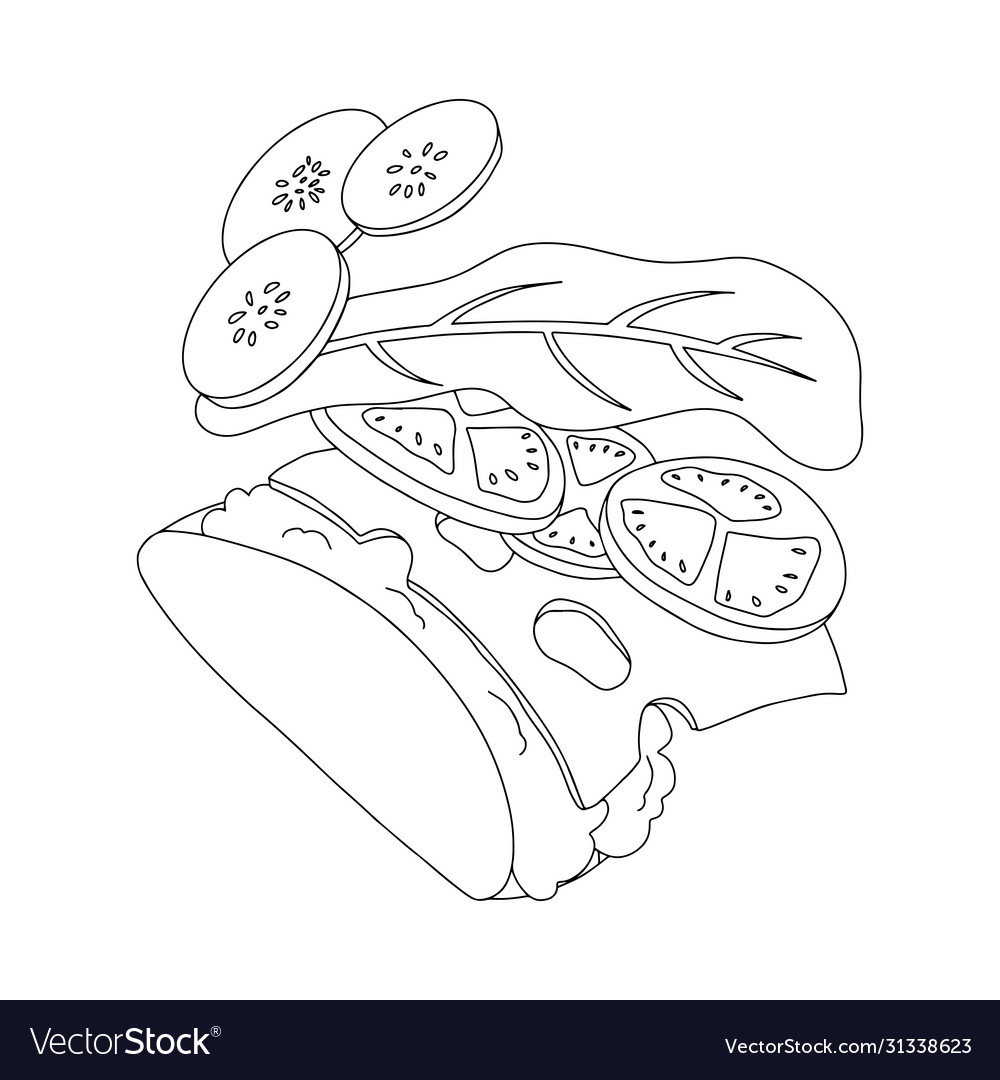 Taco outline hand drawn