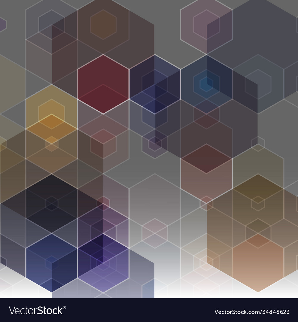 Template design geometric color hexagon abstract Vector Image Template design geometric color hexagon abstract