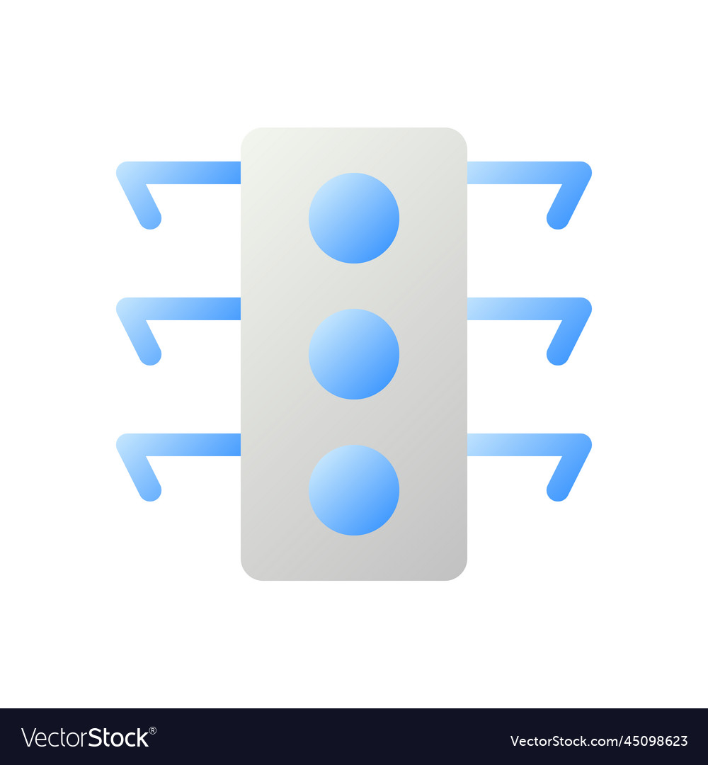 Traffic light flat gradient two-color ui icon vector image Traffic light flat gradient two-color ui icon