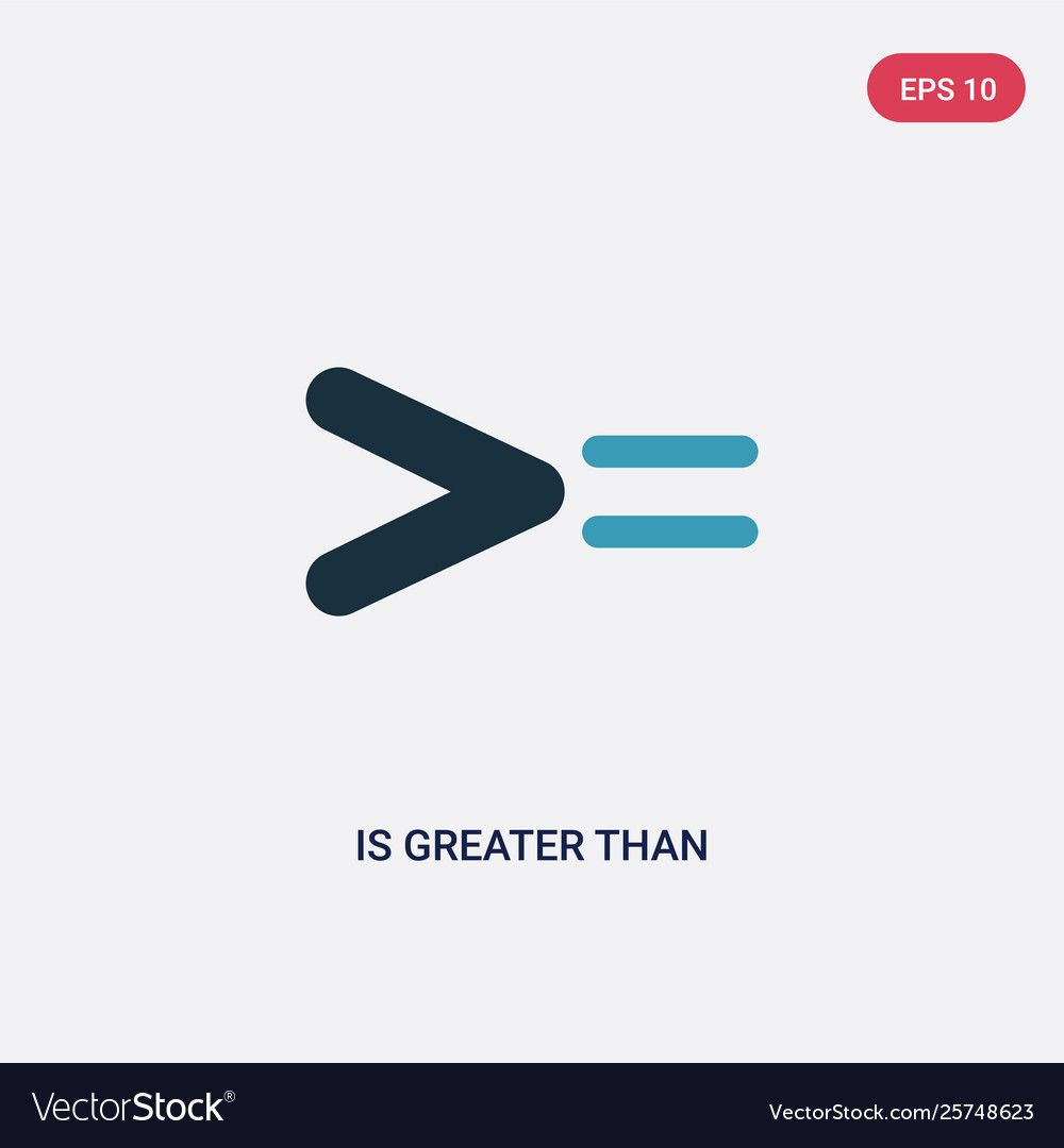 Two color is greater than or equal to icon from