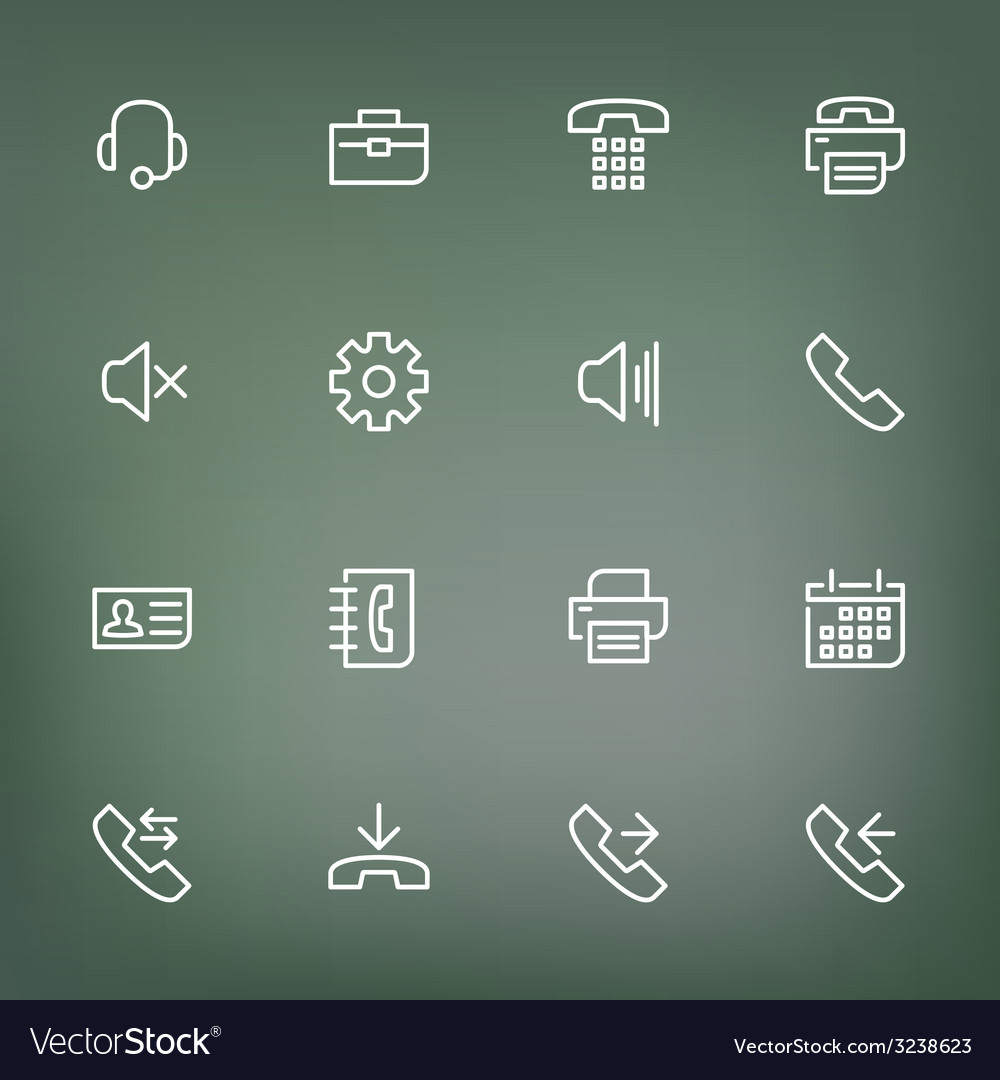 White thin line icons set for web and mobile