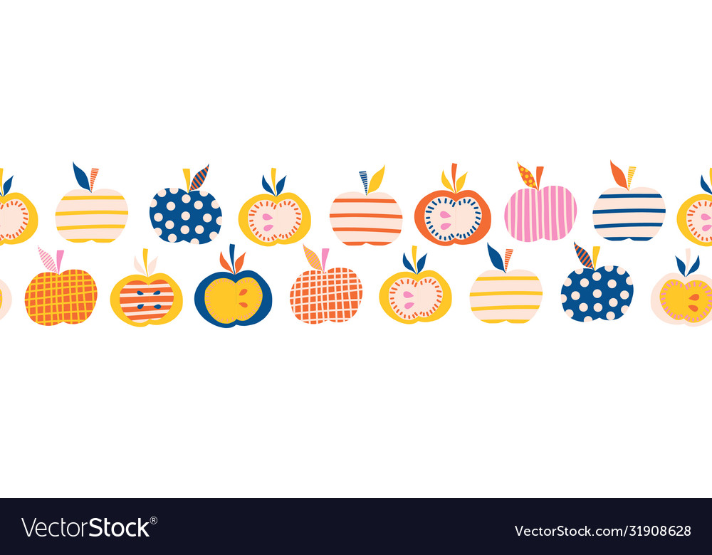 Abstract Apple Border - Seamless Pattern