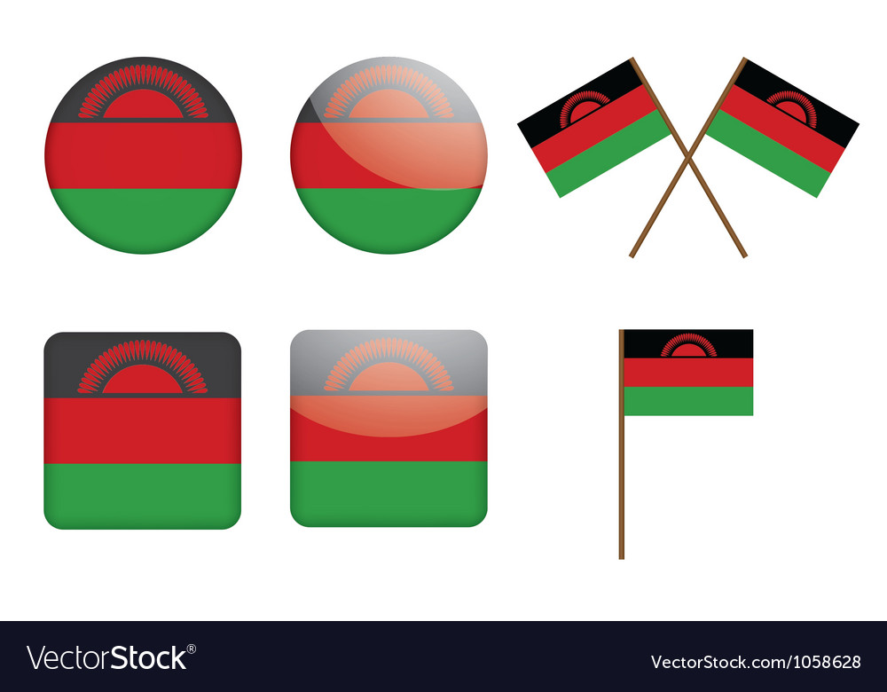 Badges with flags of malawi