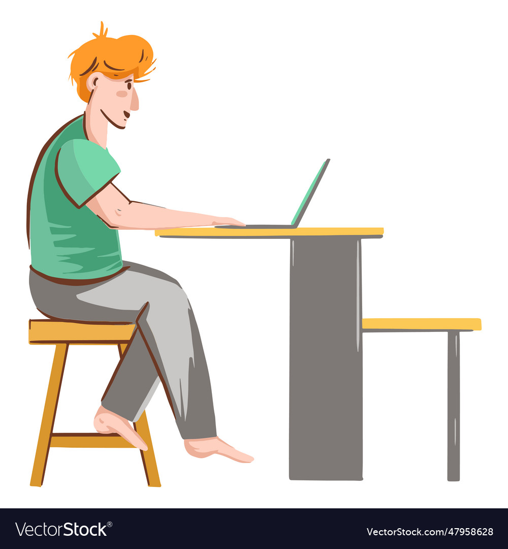 Boy with computer character