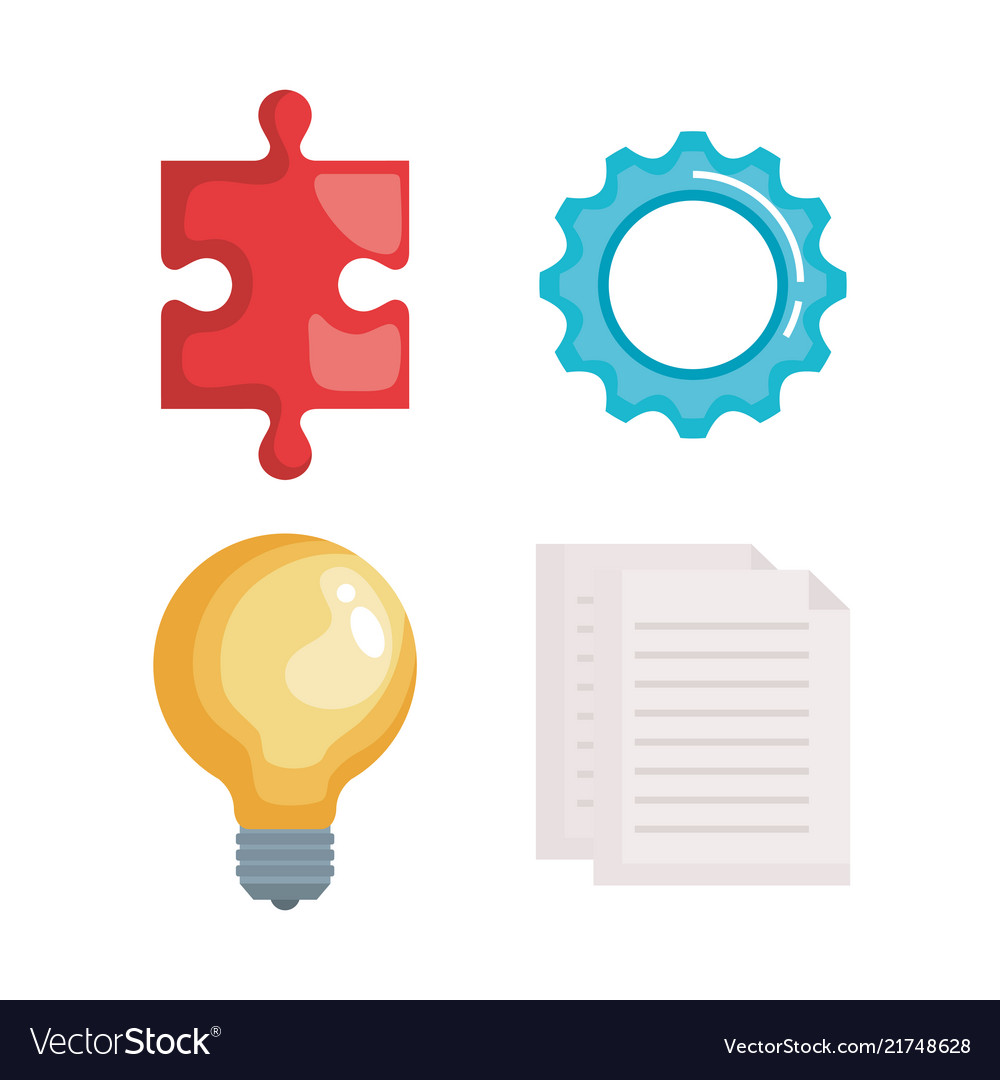 Business teamwork set icons