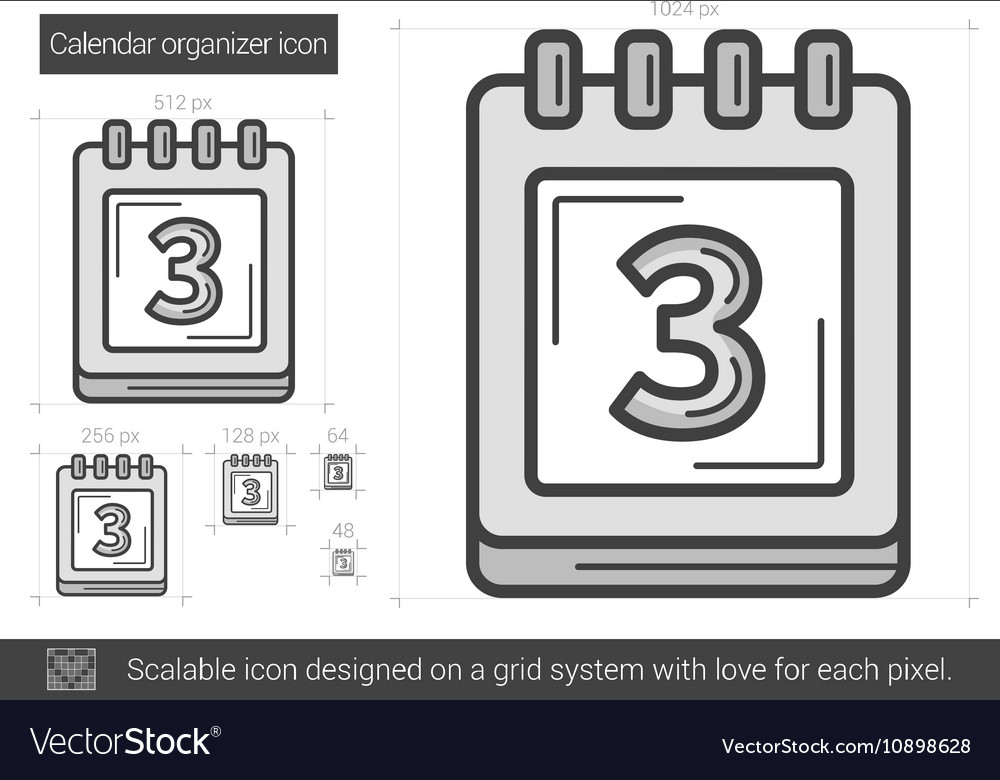 Kalender-Organisator Linie Symbol