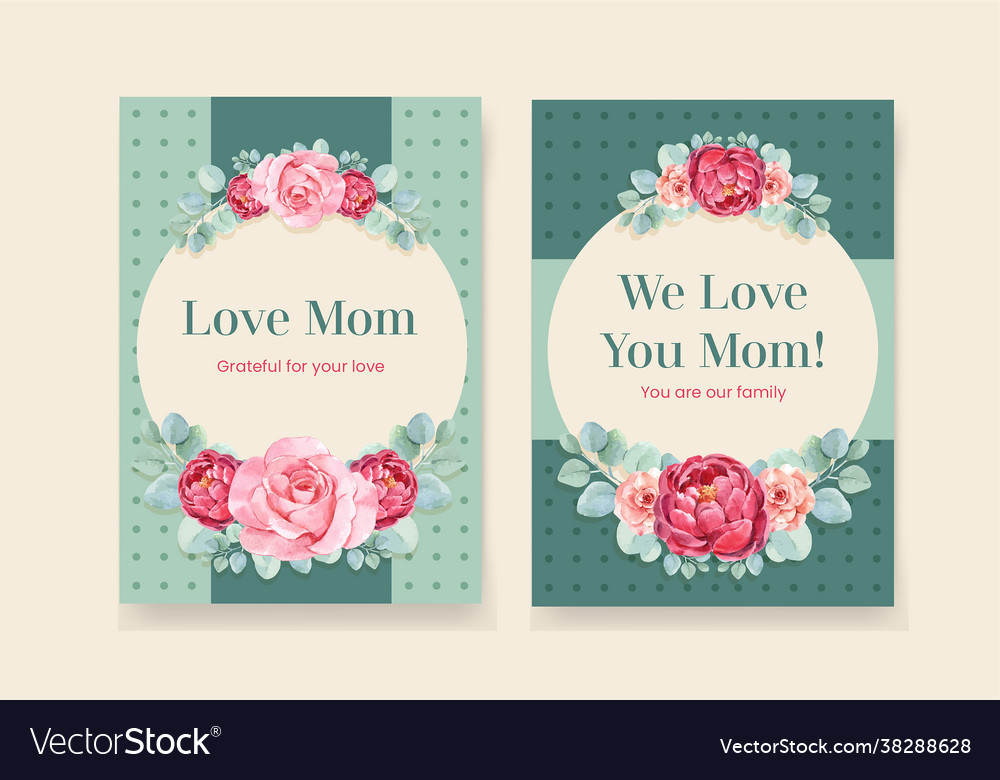 Card template with happy mothers day concept