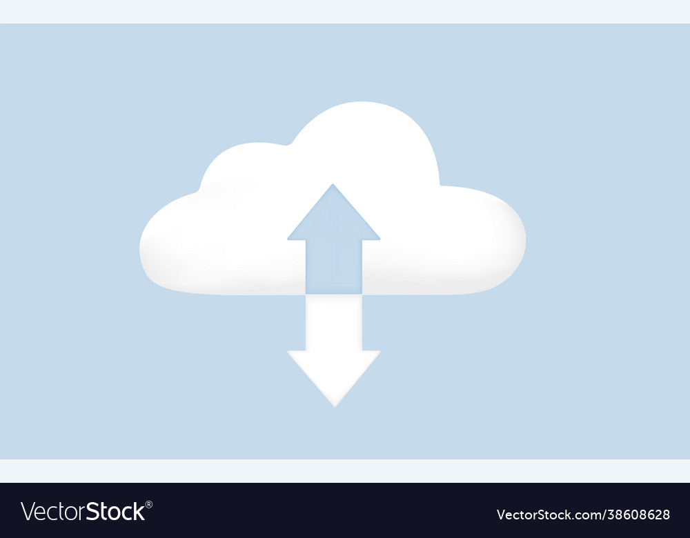 Cloud scaling solution computing technology vector image Cloud scaling solution computing technology