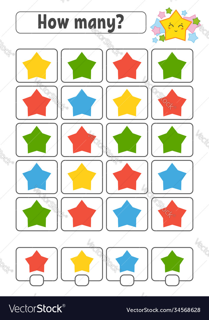 Counting game for children happy characters vector image Counting game for children happy characters