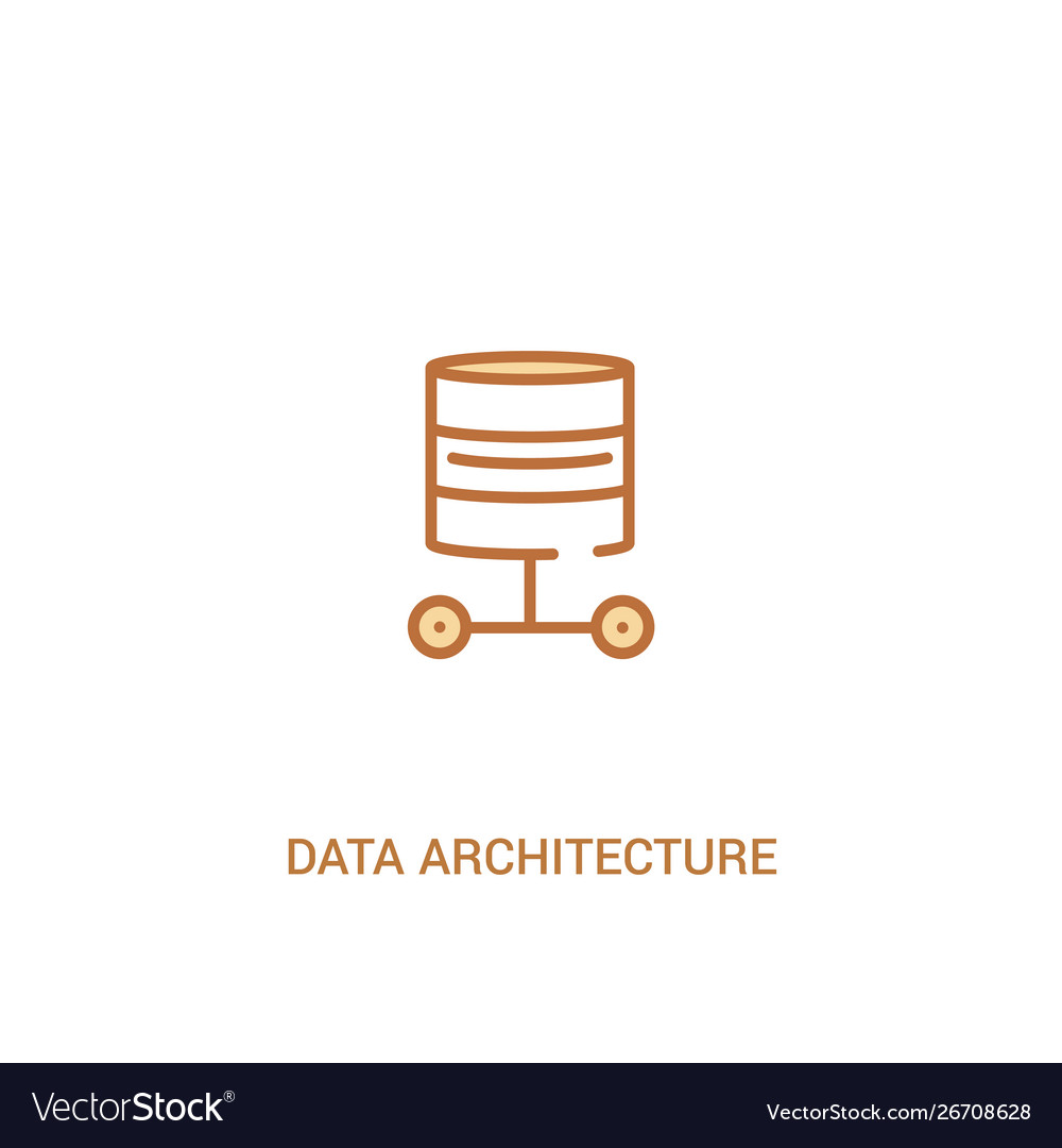 Data architecture concept 2 colored icon simple vector image Data architecture concept 2 colored icon simple