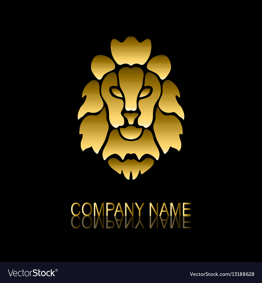 Golden lion symbol Royalty Free Vector Image - VectorStock