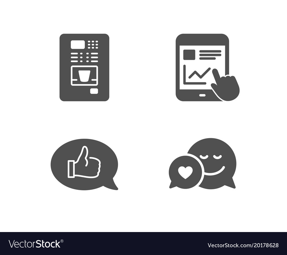 Internet report feedback and coffee vending icons