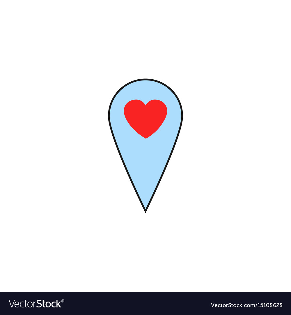 Map pointer with heart solid icon