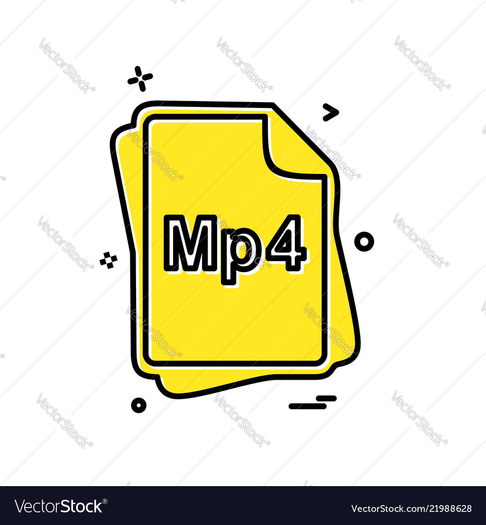 Mp4 file type icon design vector image Mp4 file type icon design
