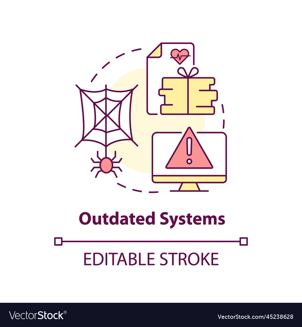 Outdated systems concept icon