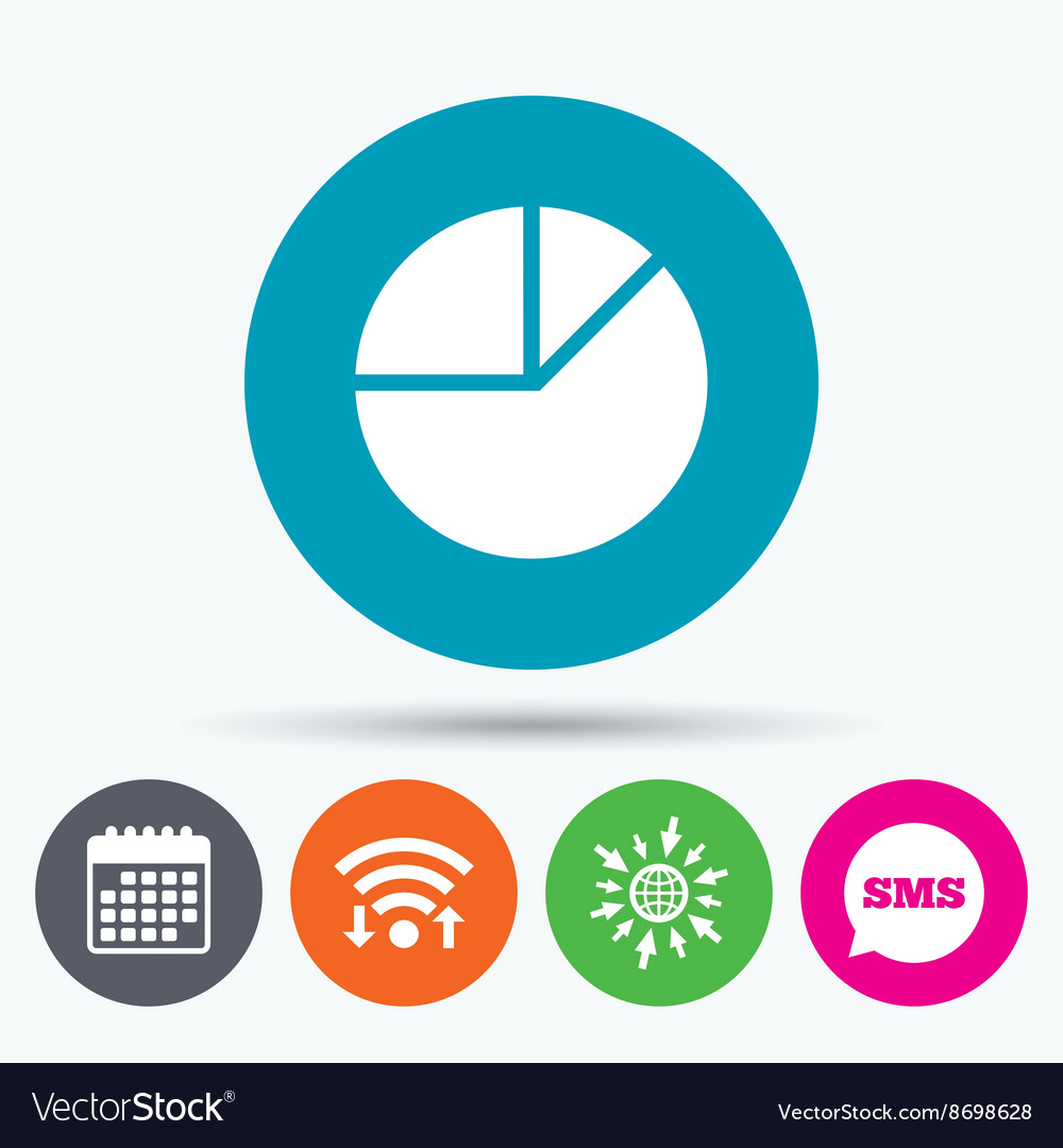 Pie chart graph sign icon diagram button