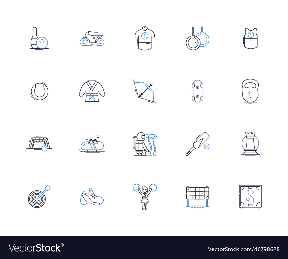 Racing Line Icons Collection Speed Competition Vector Image