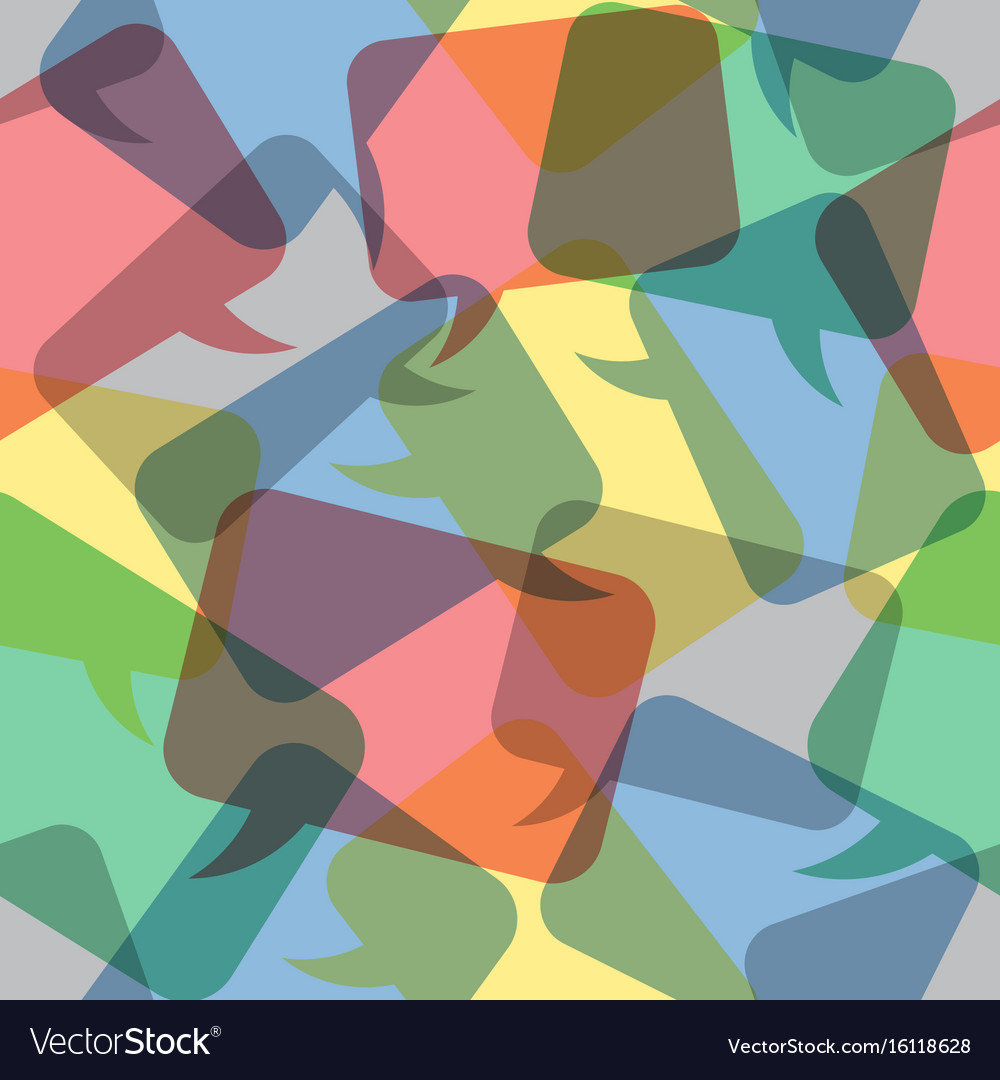 Seamless pattern transparent color speech bubbles