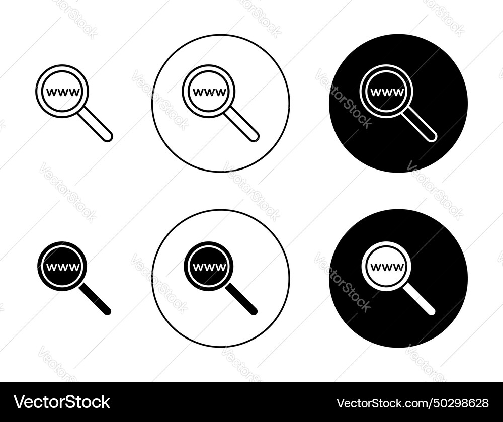 Searching website icon set www and internet Vector Image
