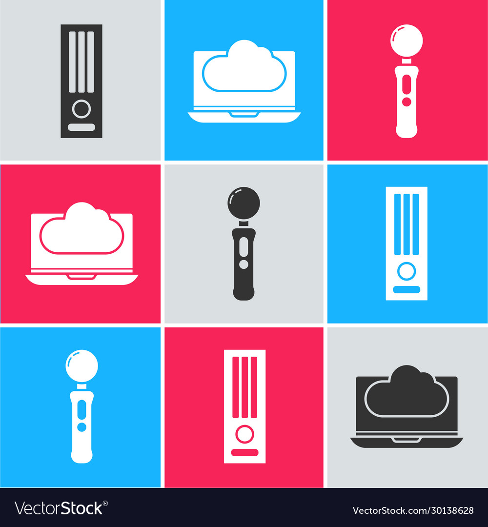 Set video game console cloud technology data vector image Set video game console cloud technology data