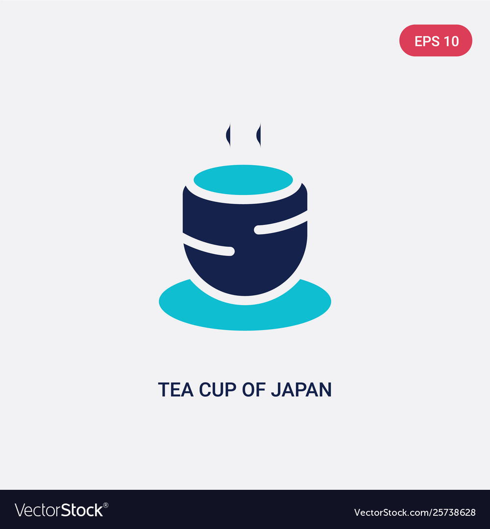 Two color tea cup japan icon from food concept