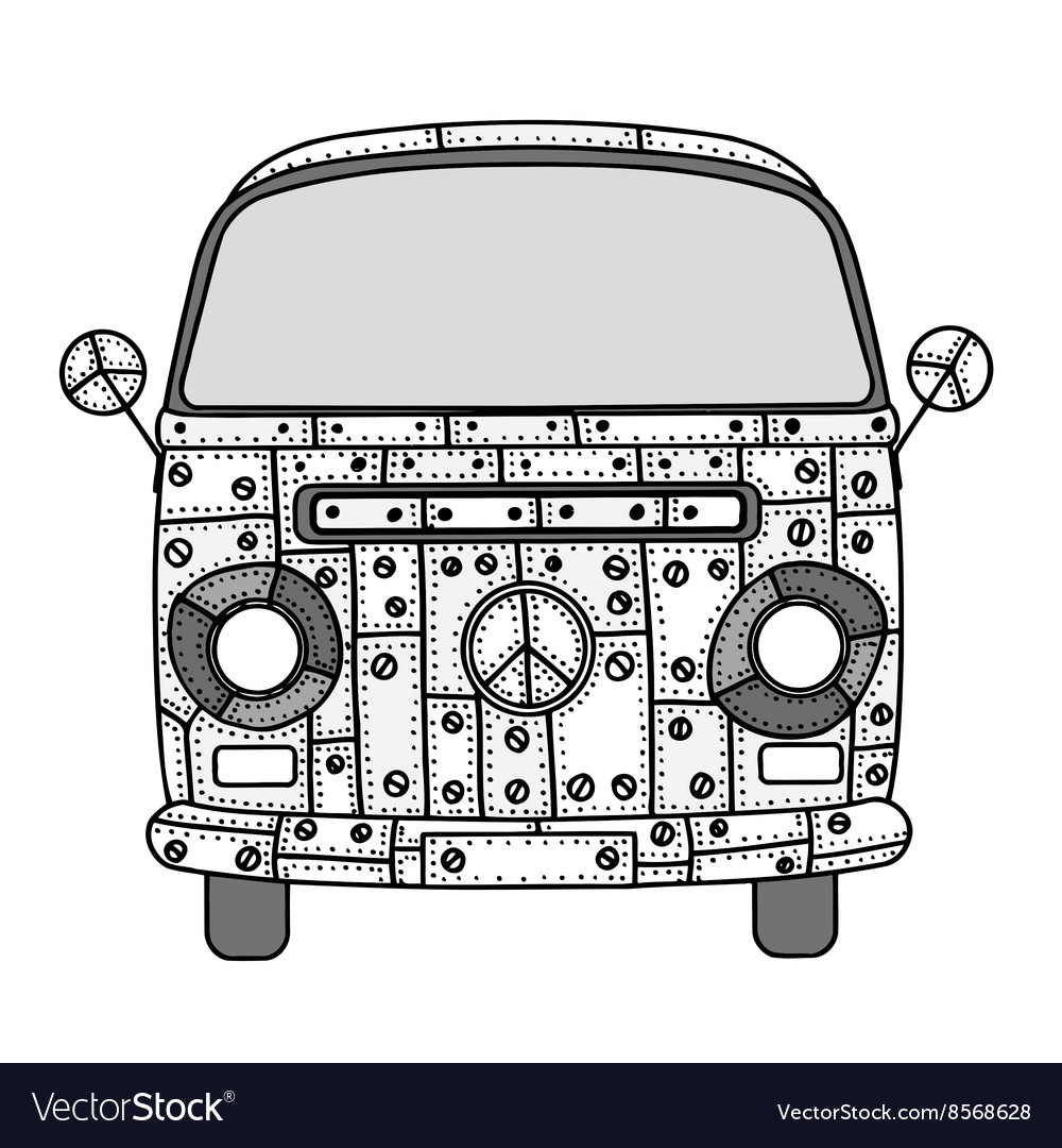 Van in tangle patterns style