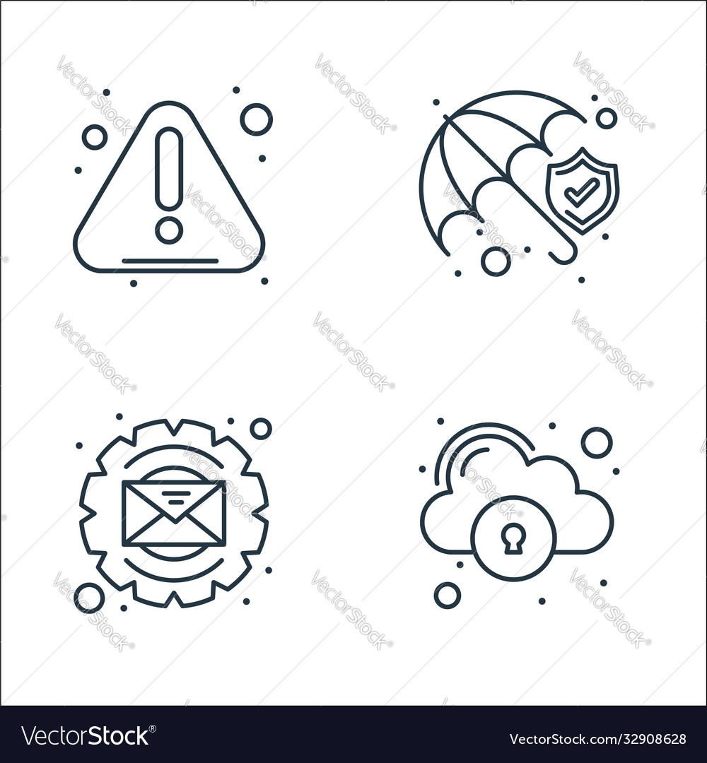Web-Sicherheitslinie Icons lineare eingestellte Qualität vector image Web-Sicherheitslinie Icons lineare eingestellte Qualität