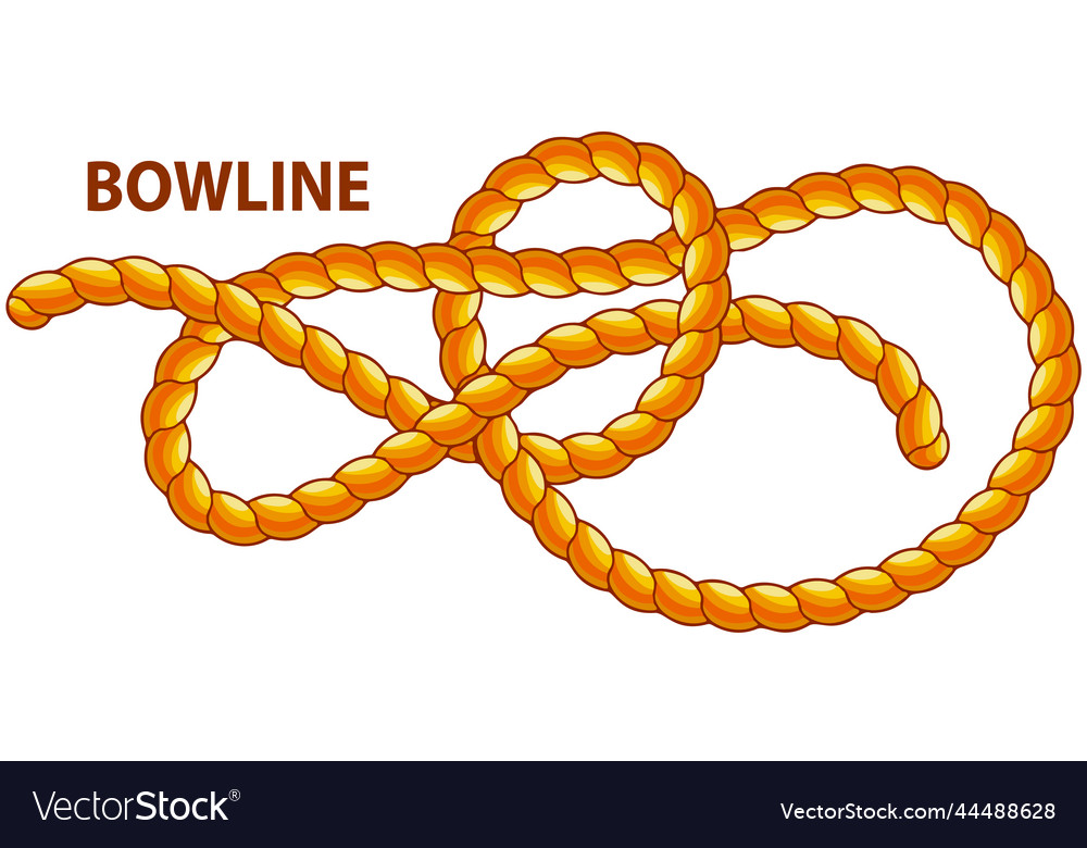 Yellow nautical rope knot interweaving of ropes Vector Image