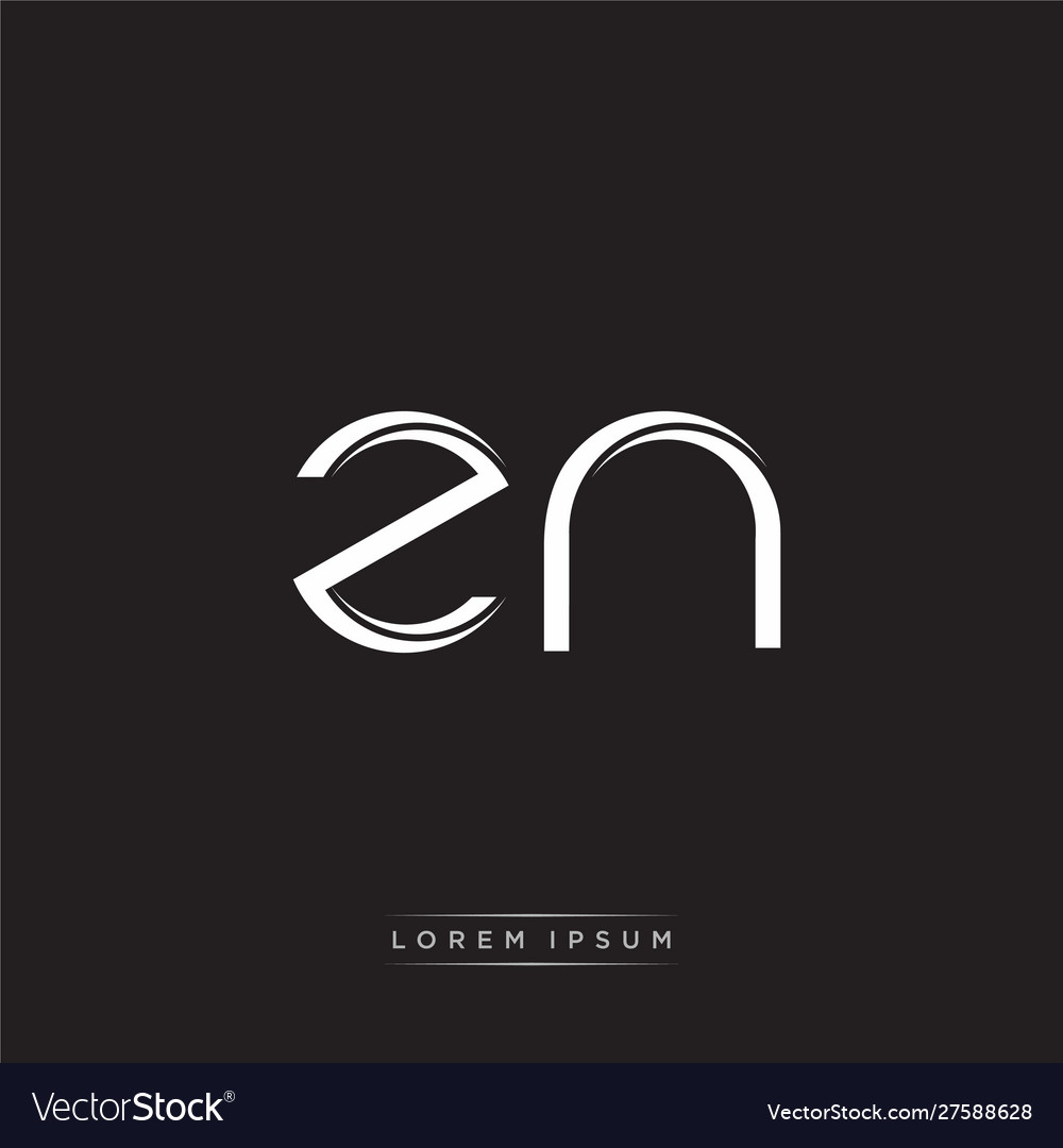 Zn initial letter split lowercase logo modern Vector Image