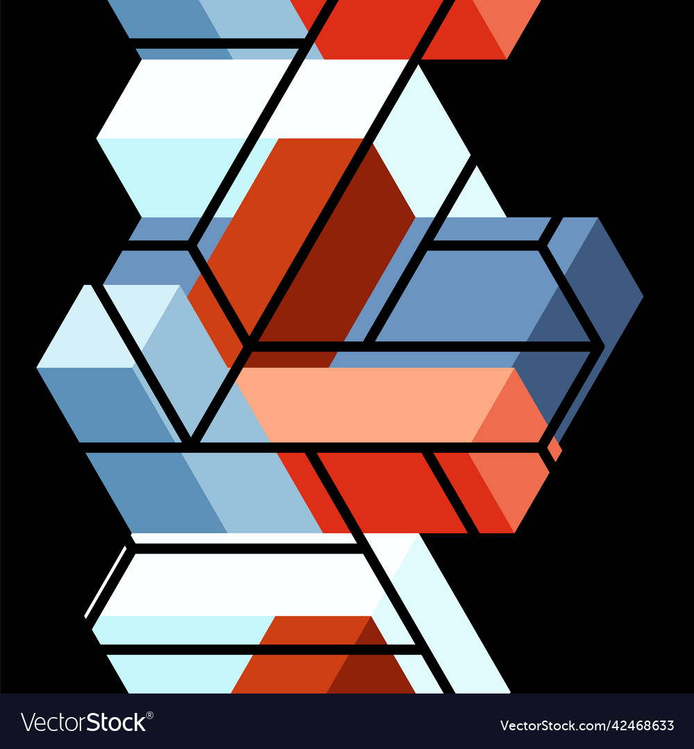 Abstract background 3d cubes cubic elements vector image Abstract background 3d cubes cubic elements