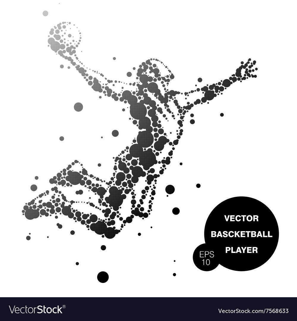 Abstract basketball player in jump