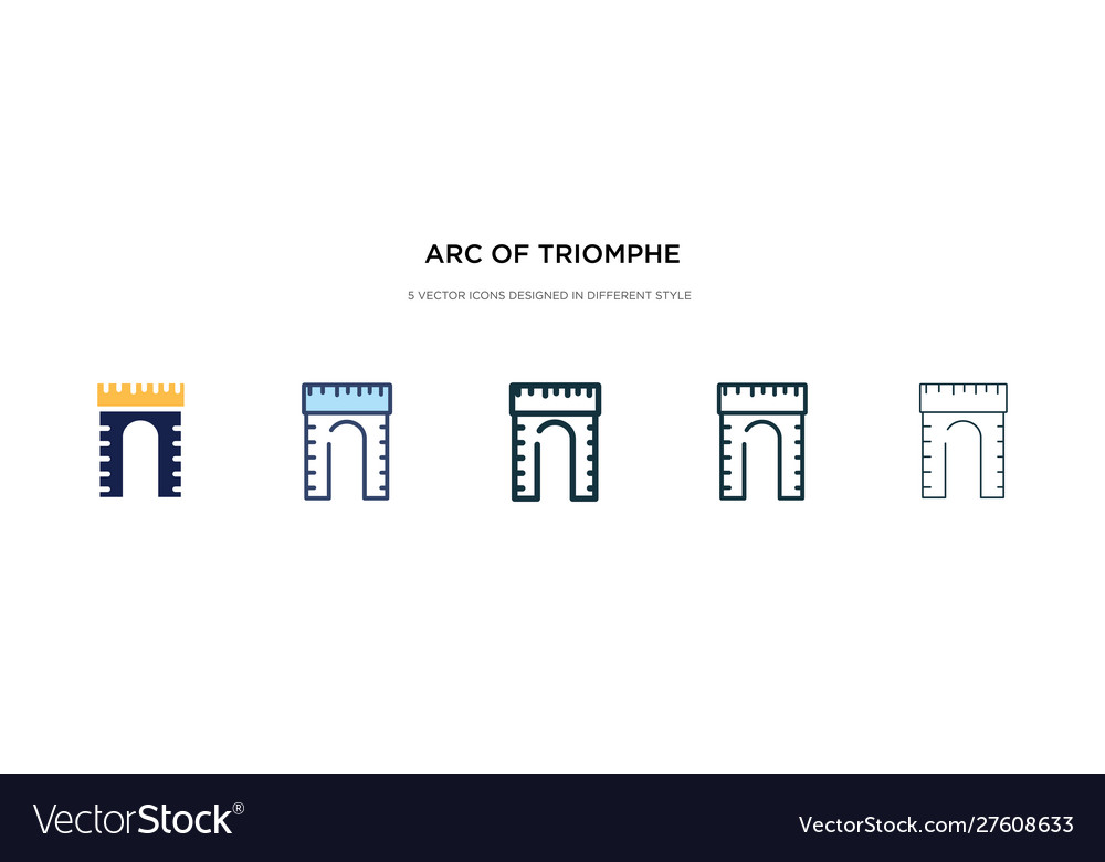 Arc triomphe icon in different style two vector image Arc triomphe icon in different style two
