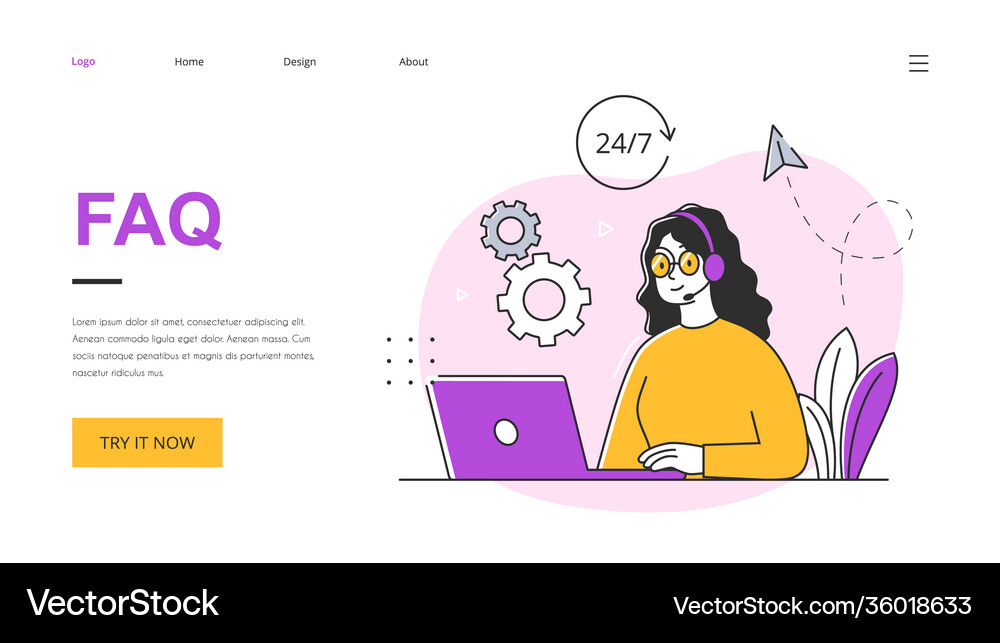 Customer service representative at work Royalty Free Vector