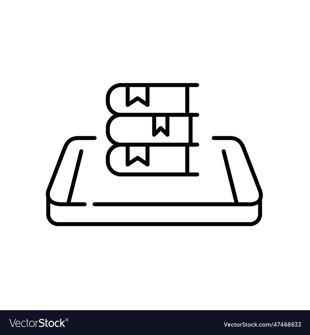 Digital library access stack of books vector image Digital library access stack of books