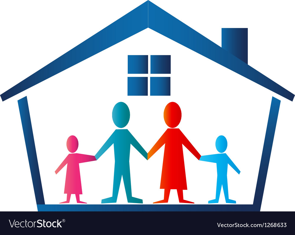 Download Family in house logo Royalty Free Vector Image