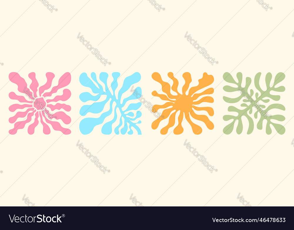 Groovy abstract elements set in doodle style vector image Groovy abstract elements set in doodle style