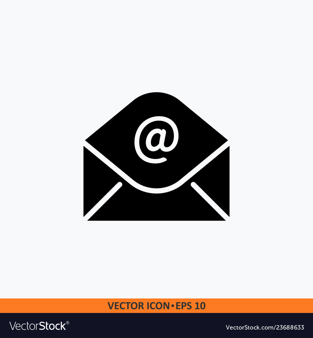 Icon message open envelop and symbol email solid