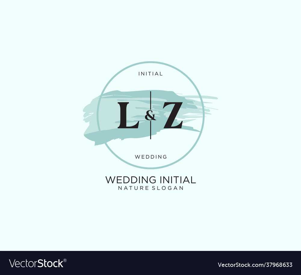 Initial lz letter beauty logo handwriting