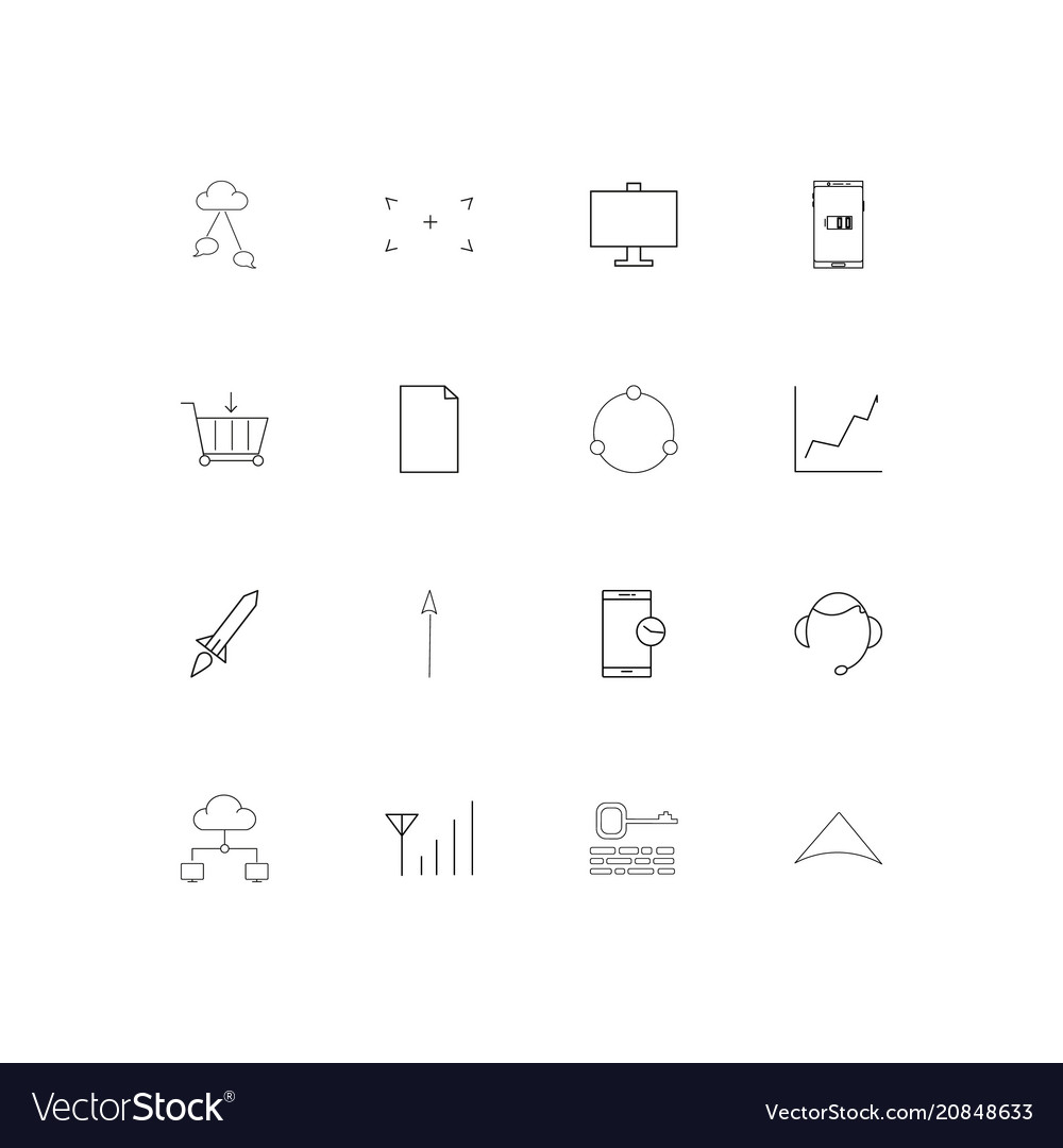 Internet of things linear thin icons set outlined