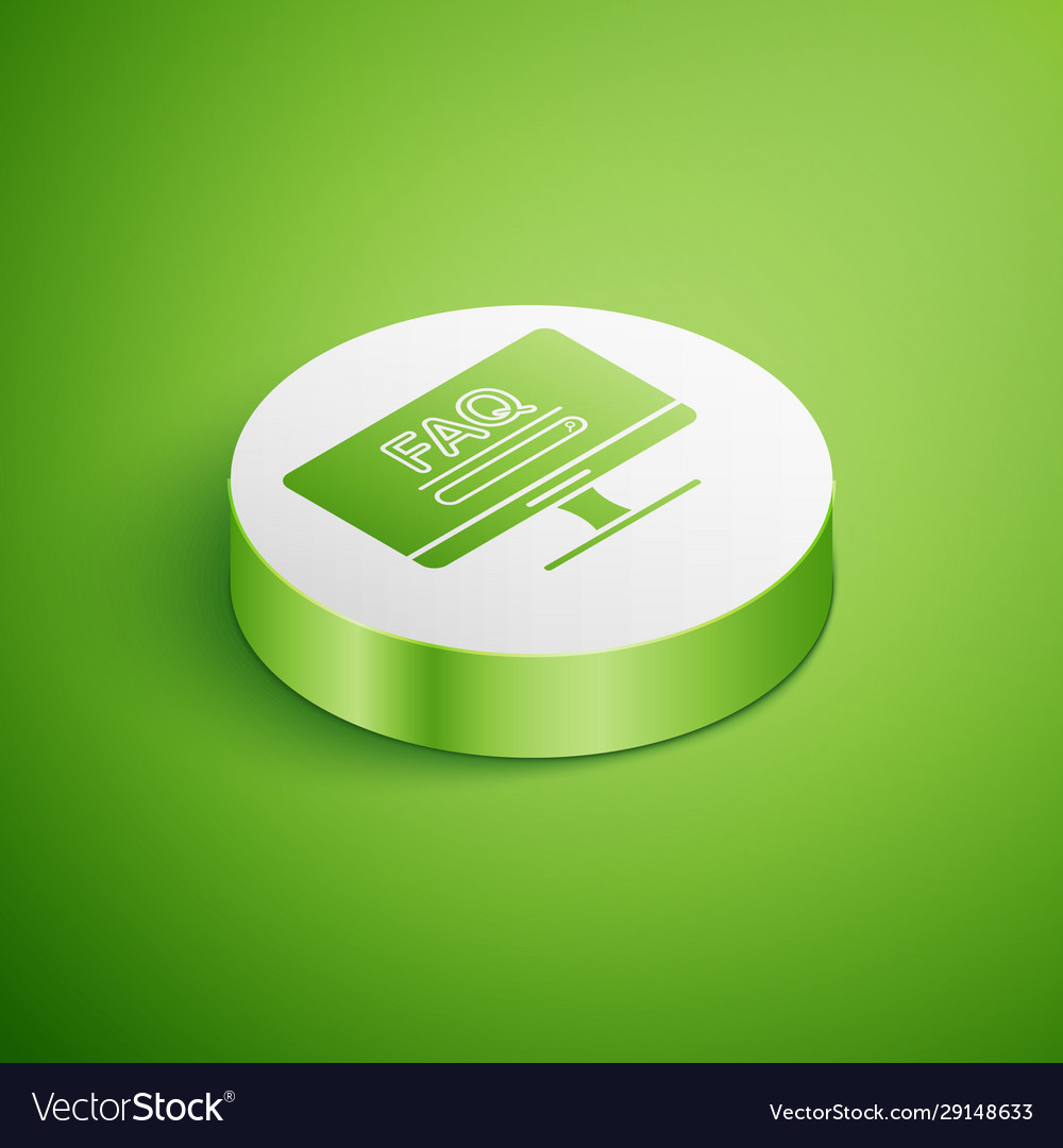 Isometric computer monitor with text faq vector image Isometric computer monitor with text faq