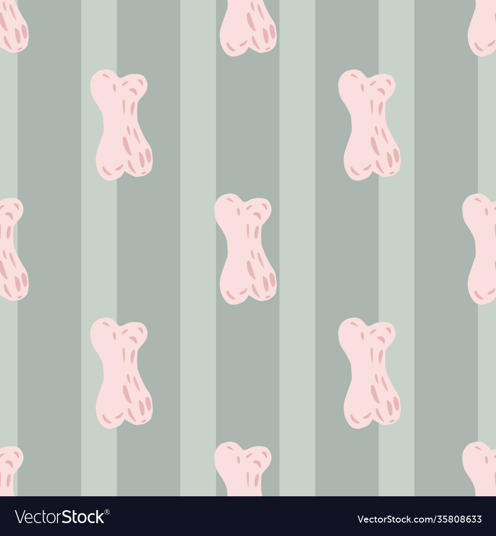 Light pink bones simple doodle seamless pattern