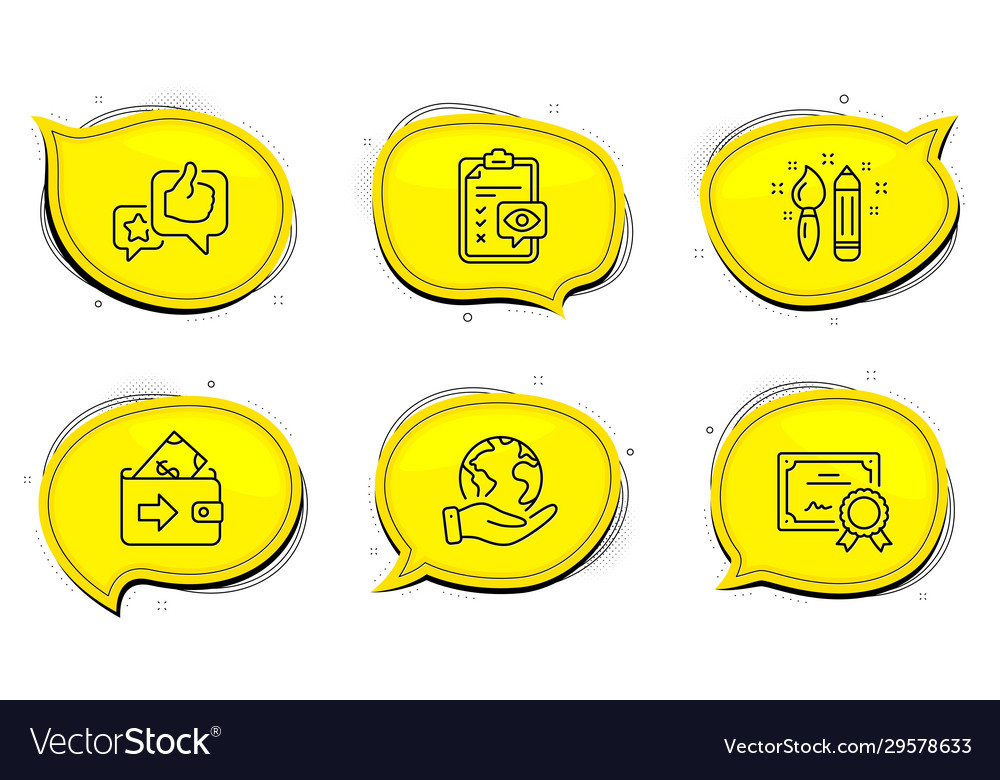 Like creativity and eye checklist icons set