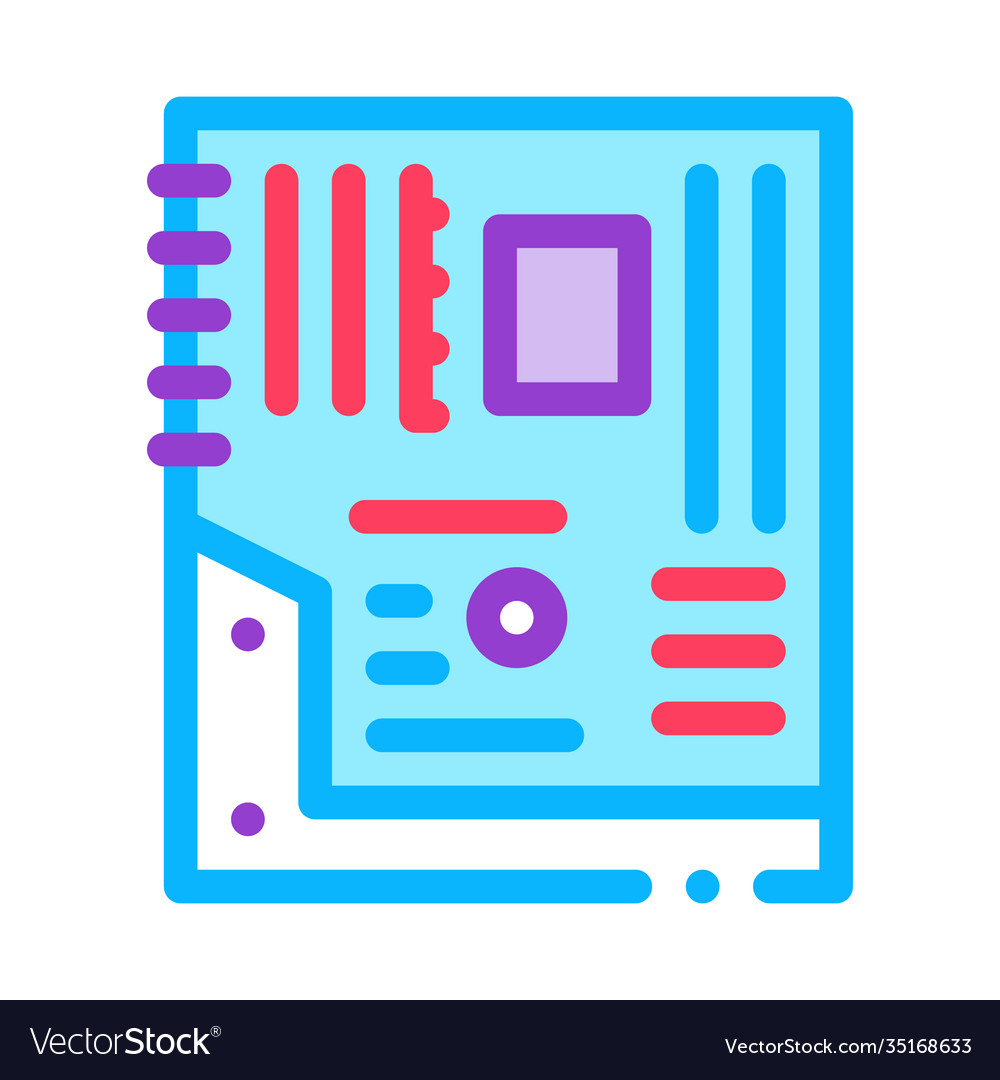 Mainboard motheboard computer part color icon Vector Image Mainboard motheboard computer part color icon
