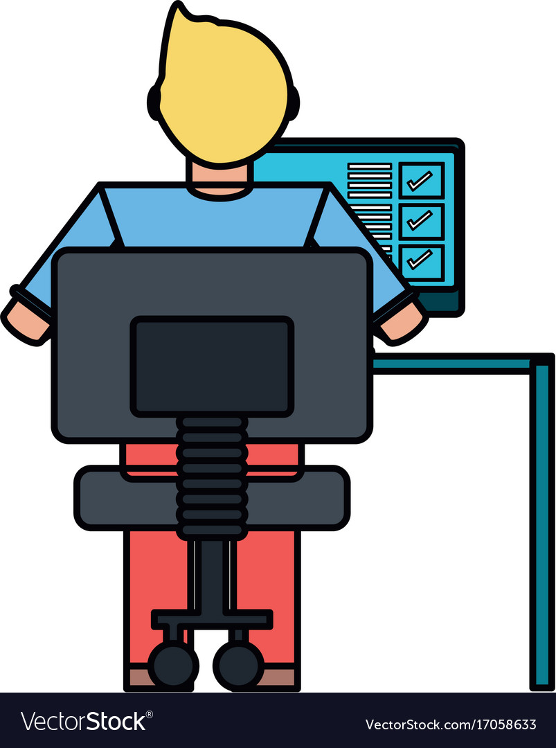 Man working with computer