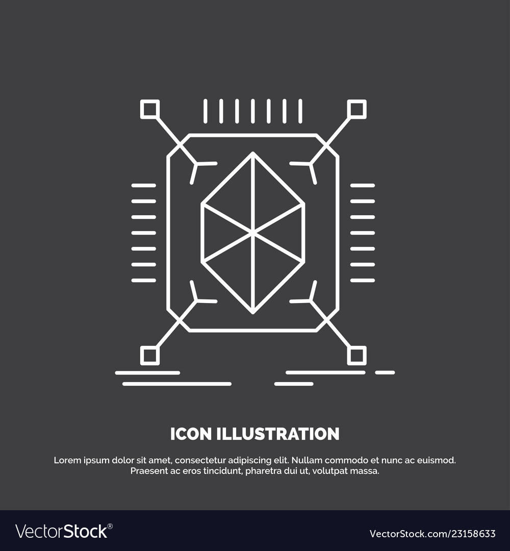 Object prototyping rapid structure 3d icon line vector image Object prototyping rapid structure 3d icon line