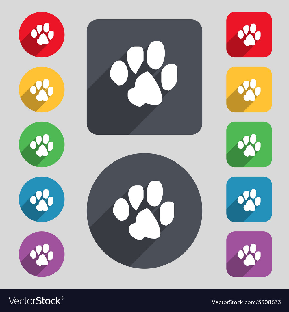 Paw Print Buttons Set