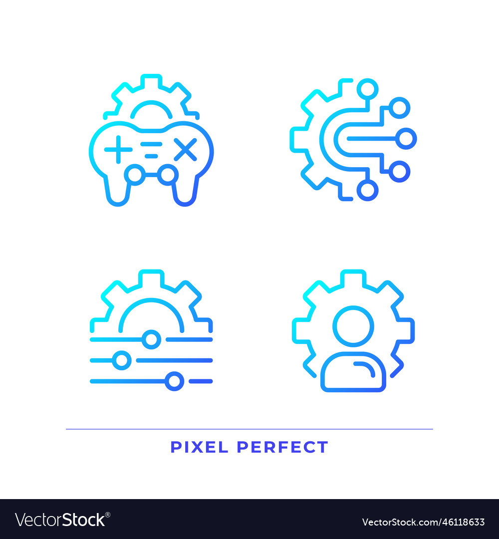 Personal settings pixel perfect gradient linear Vector Image Personal settings pixel perfect gradient linear